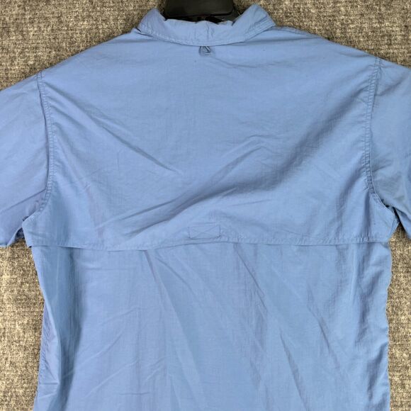 World Wide Sportsman Shirt Men‎ Large Blue Fishing Vented Short-Sleeve Button Up - Picture 4 of 11